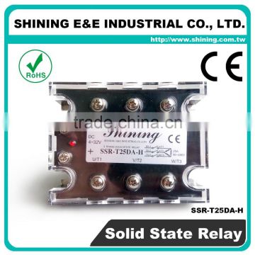 SSR-T25DA With Cover 24VDC DC 25A 3 Phase Solid State Relay SSR