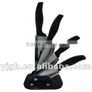 4 pieces ceramic kitchen knife set with Arylic block