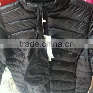 2015 new design down jacket short style light down jacket with a bag functional fabric European standard