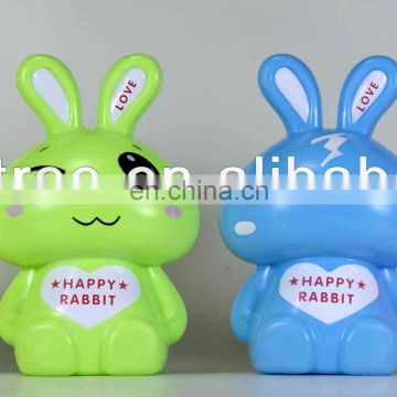 novelty plastic happy rabbit cool coin bank