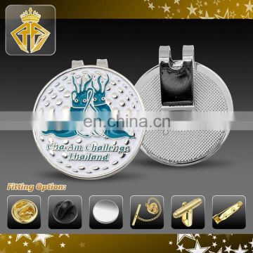 Soft enamel Golf Ball Marker with hat clip