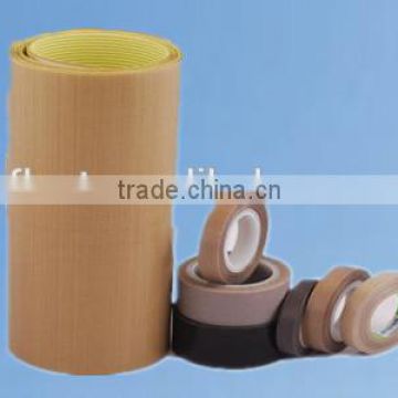 ptfe coated surface treatment and plain woven weave type high temperature ptfe tape China supplier sold with jumbo roll