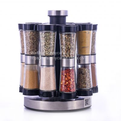 20 Jars Spice Rack Set Without Spices Double Tops Rack Set with Spice
