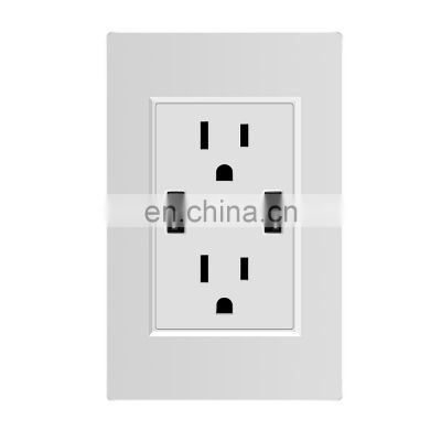 US Standard Home Dual USB Wall Socket Plug Power Adapter Outlets
