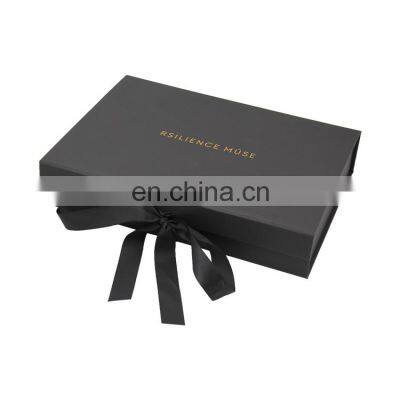 Ribbon satin interior luxury packaging scarves white self-armable boxes with clear lids