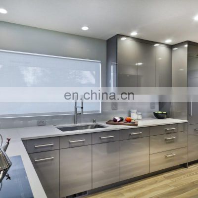 High gloss wall cabinet Acrylic Lacquer kitchen cabinet modern designs with island