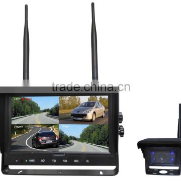 Mirror Normal NTSC PAL Adjustable Waterproof Infrared Quad Split Screen Wireless Parking System for Truck Traitor Bus