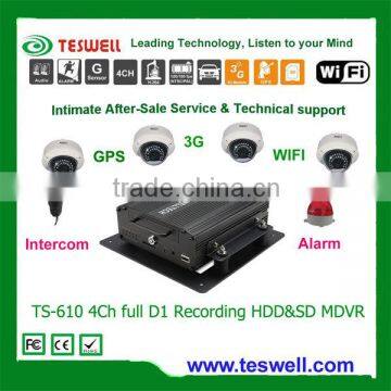 4 camera vehicle new car security system mobile mini mdvr with GPS