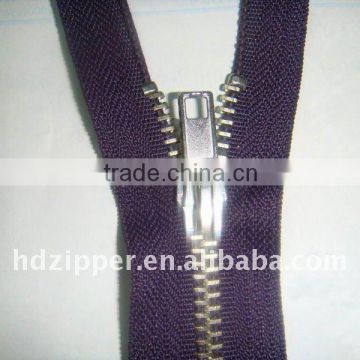 ykk metal zippers size