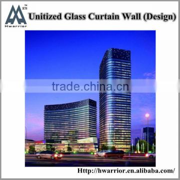 Unitized glass curtain wall