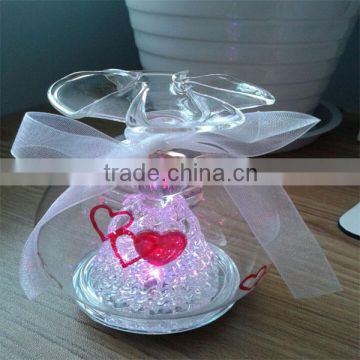 2016 new design LED lighted christmas glass ball with flower shape top