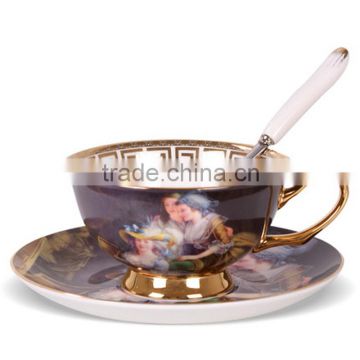 Ceramic Tea Cup Vintage European Style Porcelain Coffee Mug