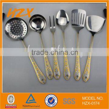 New design stainless steel kitchen utensils with gold plated