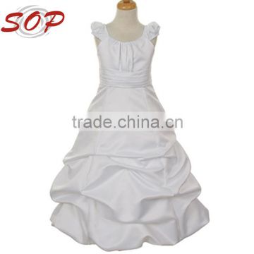 3-Tiered V-Neck Ruched Bodice First Communion Dress