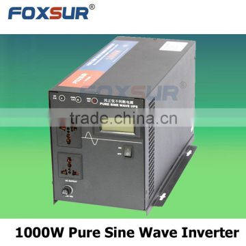 High Quality Full Power 1000W LCD display output voltage 24V DC TO 110V UPS Pure Sine Wave Power Inverter off grid FOXSUR