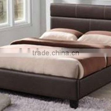 Leather upholstered Bed w/slats-King