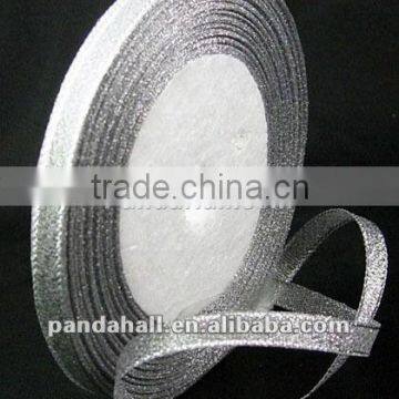 Silver Color Organza Fabric Ribbon(RS6mmY-S)