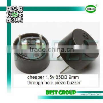 cheaper 1.5v 85DB 9mm through hole piezo buzzer FBMT9055