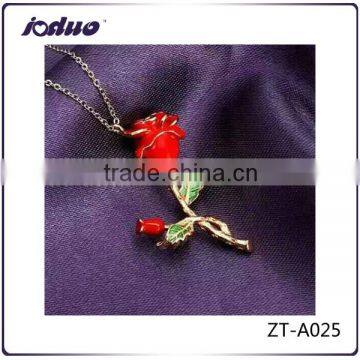 Valentine's Day gift 925 sterling silver rose flower design necklace foer women