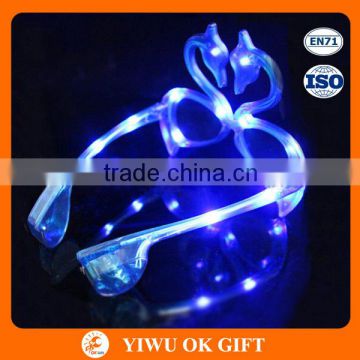 Led swan shape light up glasses flashing sunglasses for party and holiday