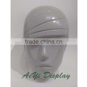 black glossy realistic face head mannequin used display