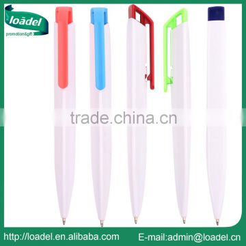 Promotional white color barrel triangle shape pen