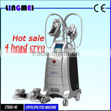 Super Fat Dissolving 4 Heads Anti Cellulite Cryolipolysis Slimming Equipment,two handles can be working together