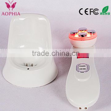 A portable 3 in 1 RF/EMS and 6 colors LED light therapy beauty equipment