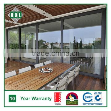 Australia, NZ standard AS2047 aluminium sliding door, 4 sash, balcony