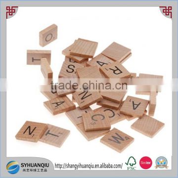 Cheap and unfinished handmade 100 Wooden Scrabble Tiles