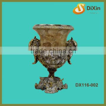 wholesale luxurious trophy golden polyresin home decor flower vases