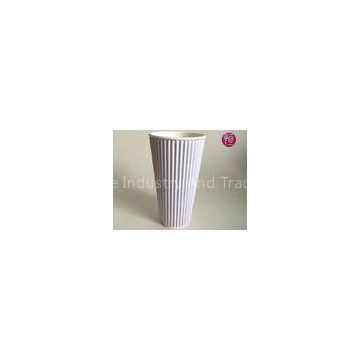 24 oz Ripple Paper Cups with Sip / Flat Lid , Printed Paper Coffee Cups