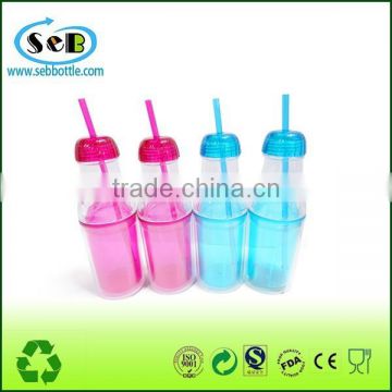 18OZ plastic water bottle with straw milk bottle design