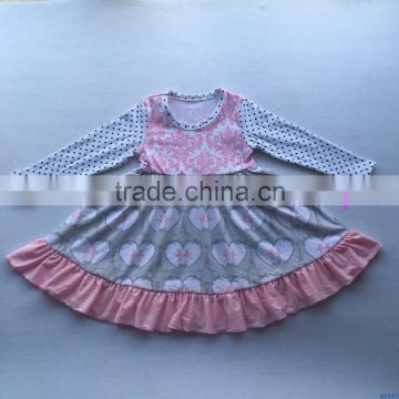 Wholesale Children Frocks Designs Boutique Little Girls Princess Dancing Dresses with Ruffles GD567