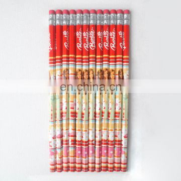 12pcs HB Wooden Pencil Set With Red Eraser For School