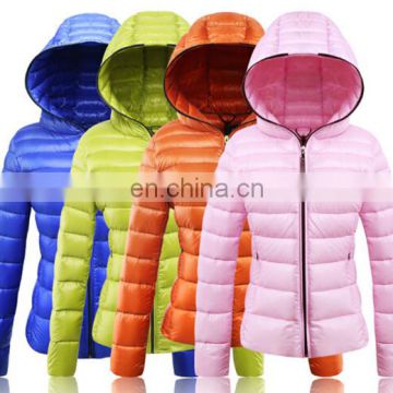 2015 New Design High Quality Women Winter Ultra Light Foldable Down Jacket