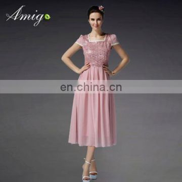 chiffon lace beaded polyster dress prom dress sewing patterns wholesale