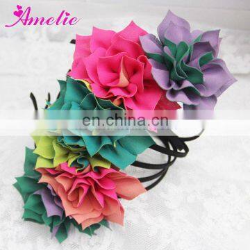 Wholesale Assorted Colors Fabric Flower Girls headbands