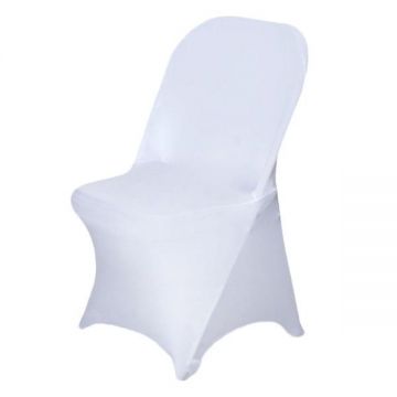 White Elastic Stretch Spandex Folding Chair Cover for Wedding Party Dining Event Restaurant