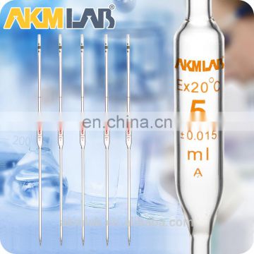 AKMLAB Laboratory Borosilicate Glass Transfer Volumetric Pipette With One Mark