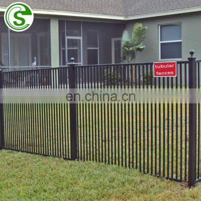 Black powder coated tubular fence design security bending top warden fencing