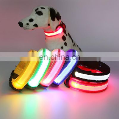 LED flashing light Dog Training Dog Collars Pet Products Collar Adjustable chargeale pet dog lighted collars accessories