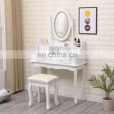 wooden dressing table furniture with 4 drawer and 1touch screen  mirror