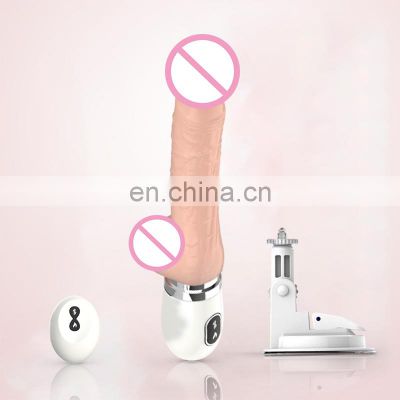 Hands Free Female Masturbator with Strong Suction Cup Realistic Dildo with Remote Control Small Sex Machine for Woman