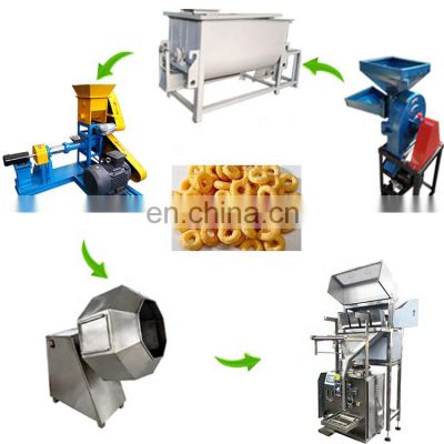 China Manufacturer Corn Extruder Machine Corn Puffs Flavoring Tumbler Making Machine