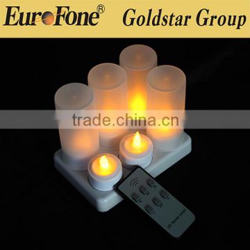2016 newest !!! 6pcs rechargeable led tea light candle with remote