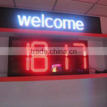 10inch Outdoor waterproof IP65 high quality IR programmable red color time and temp led sign
