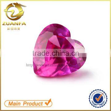 Wuzhou Zuanfa Wholesale Synthectic Heart Shape Ruby 3#