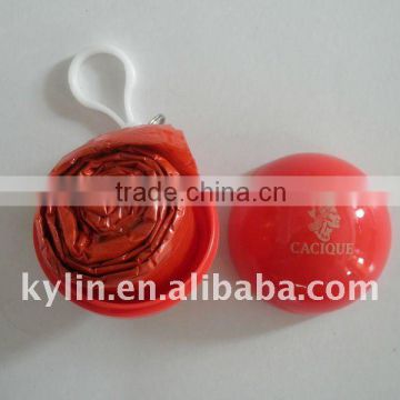 plastic ball with raincoat keychain