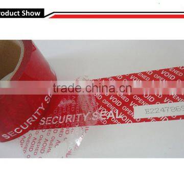 Perforated tamper evident sealing tape with serial numbers